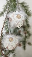 2 x Kugel Shabby Chic Weihnachten Weihnachtskugel Rose