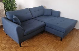 Ecksofa Stoff blau Sitzmöbel guter Zustand