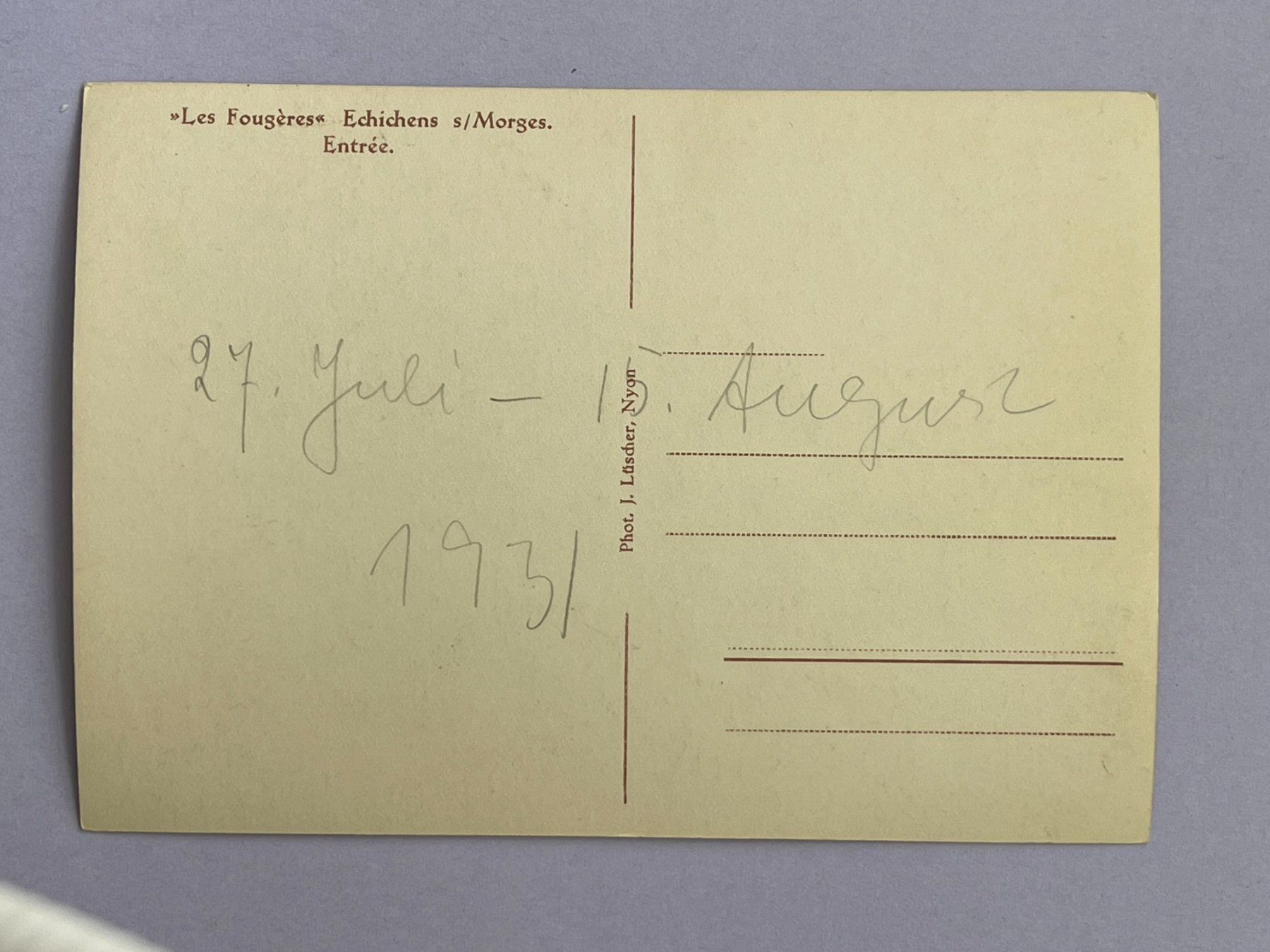 Cartoline postali: Les Fourgères - Echidens s/Morges – Usato da Steg VS venduto da _vinci_ 1