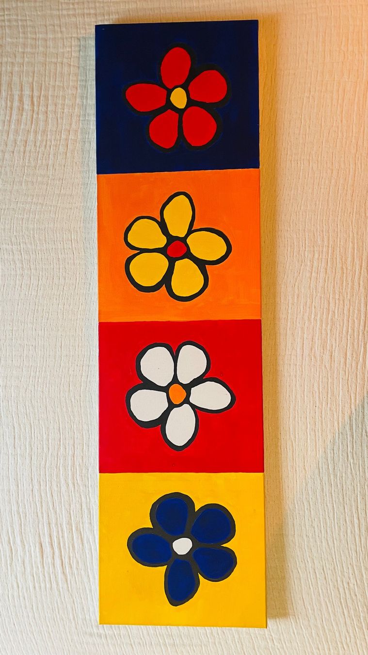 Foto & Immagini: Leinwandbild  "Blumen" - handgemalt - 110x30cm – Nuovo (secondo la descrizione) da Fällanden venduto da Escheli
