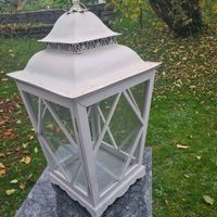 Laterne Vintage Deko, weiss, ca. 80 cm hoch