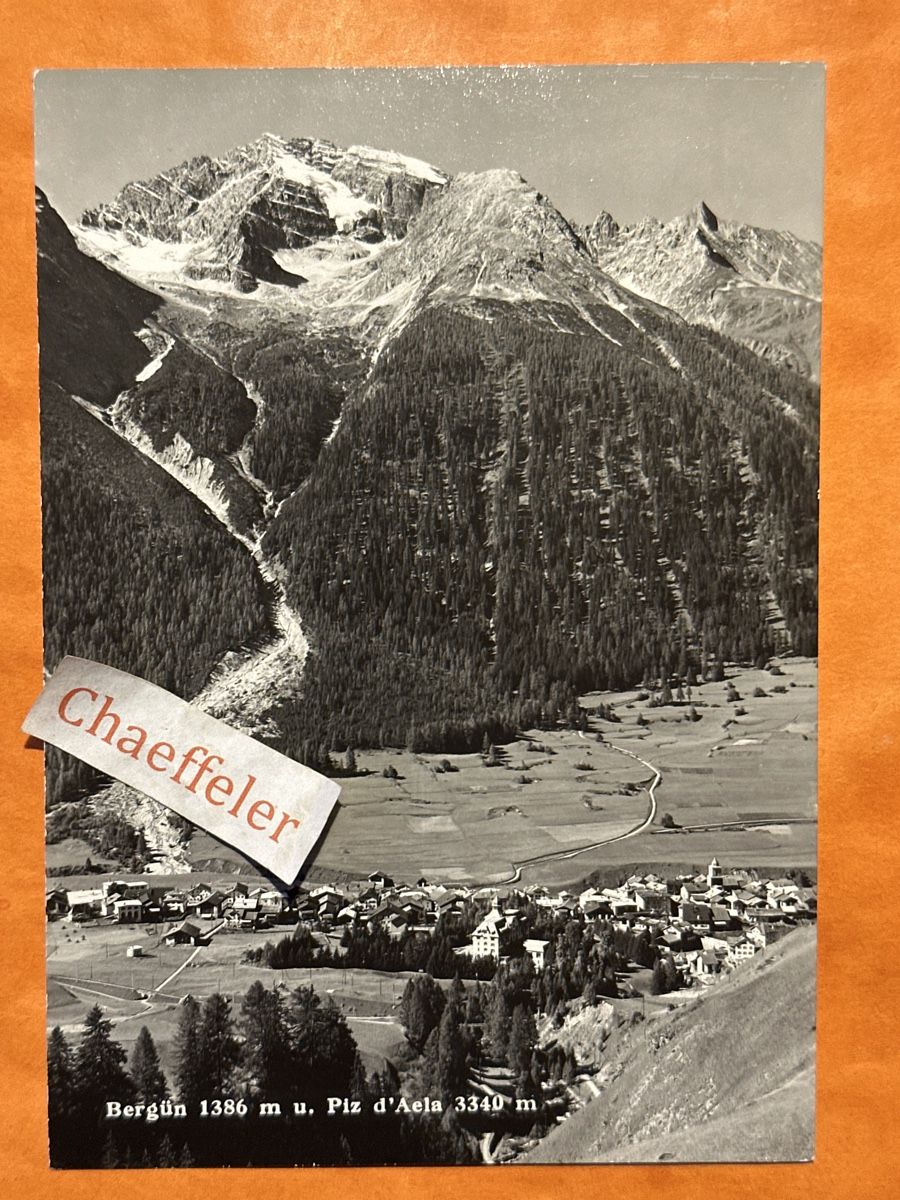 Cartoline postali: 1960 Bergün,  Piz d'Aela  – Usato da Zürich venduto da Chaeffeler