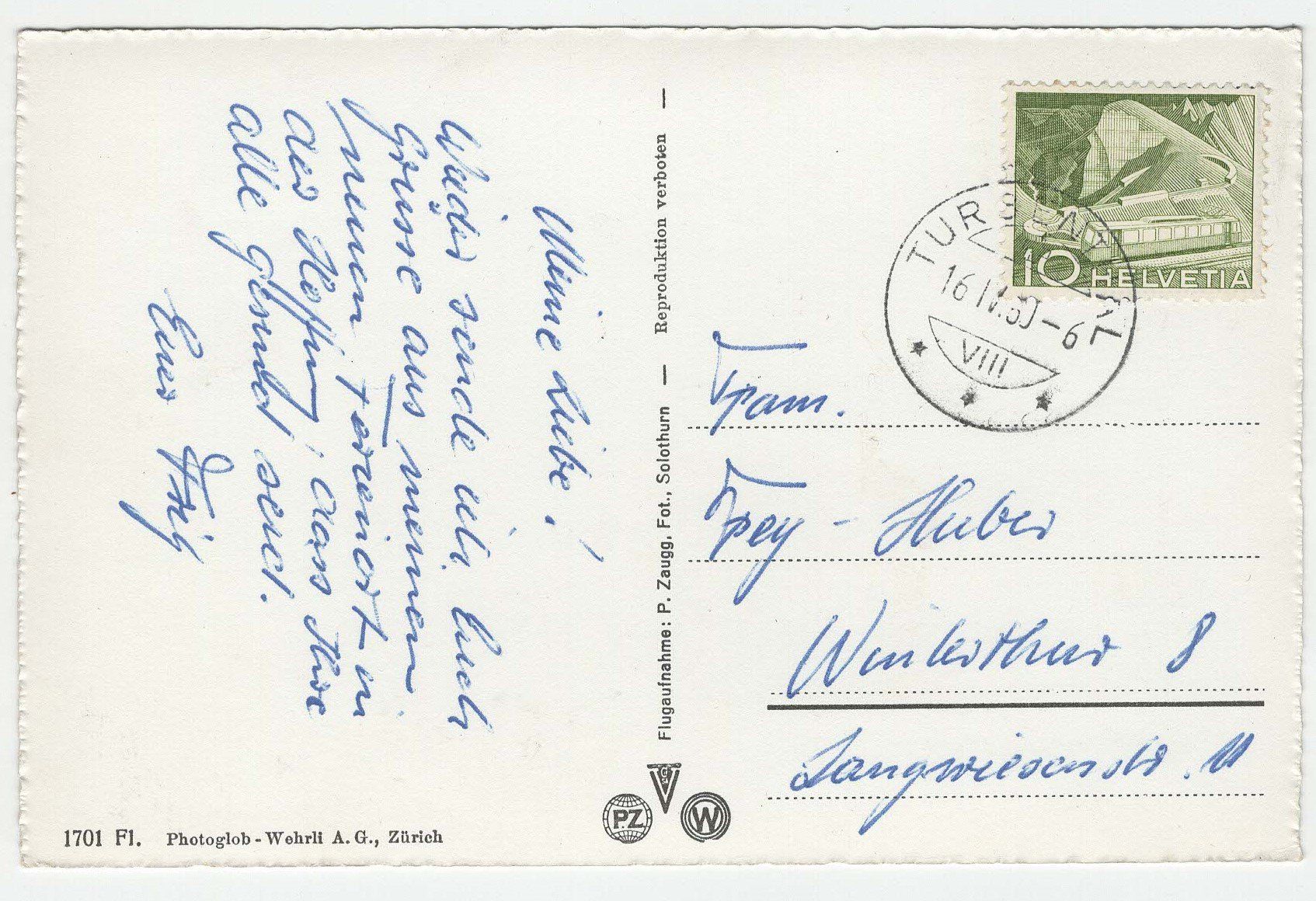 Cartoline postali: Flums Flugaufnahme Kleinformat – Usato da Winterthur venduto da Wintiwest 1