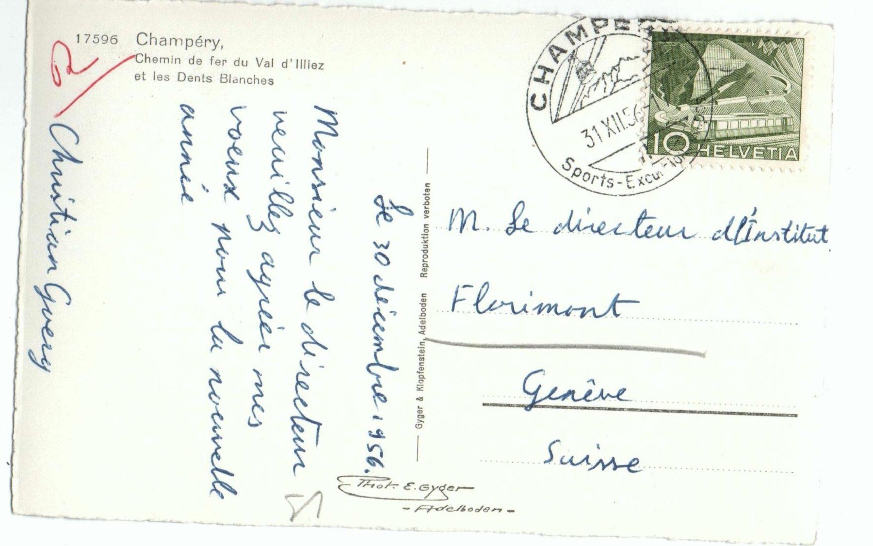 Cartoline postali: CHAMPÉRY Chemin de fer du Val d'Illiez – Usato da Jona venduto da philajona 1