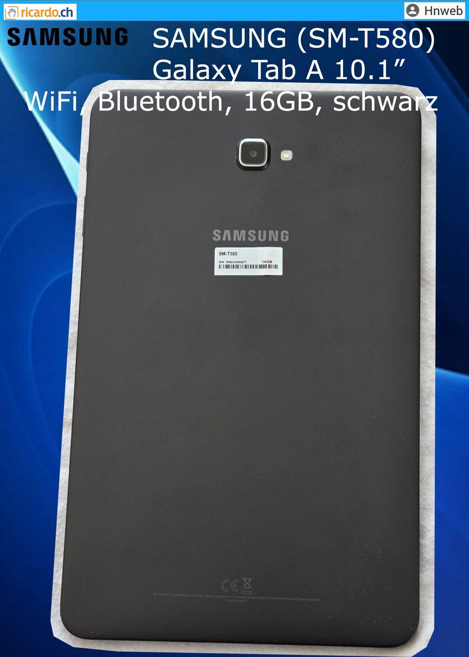 Samsung Tablet PC: SAMSUNG Galaxy Tab A SM-T580 – Usato da Kaisten venduto da Hnweb 7