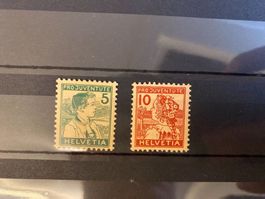 1915 Pro Juventute Nr. 2,  3 ** postfrisch Trachtenbilder
