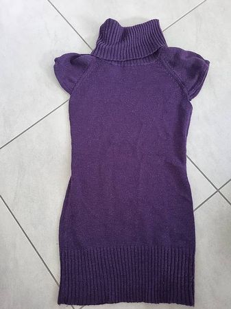 Pull col roulé manche courte