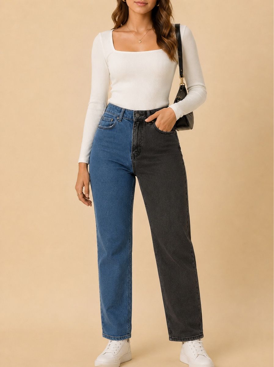 H&M Jeans: JEANS BICOLORE H&M DIVIDED – Usato da Lausanne venduto da KeNaChic