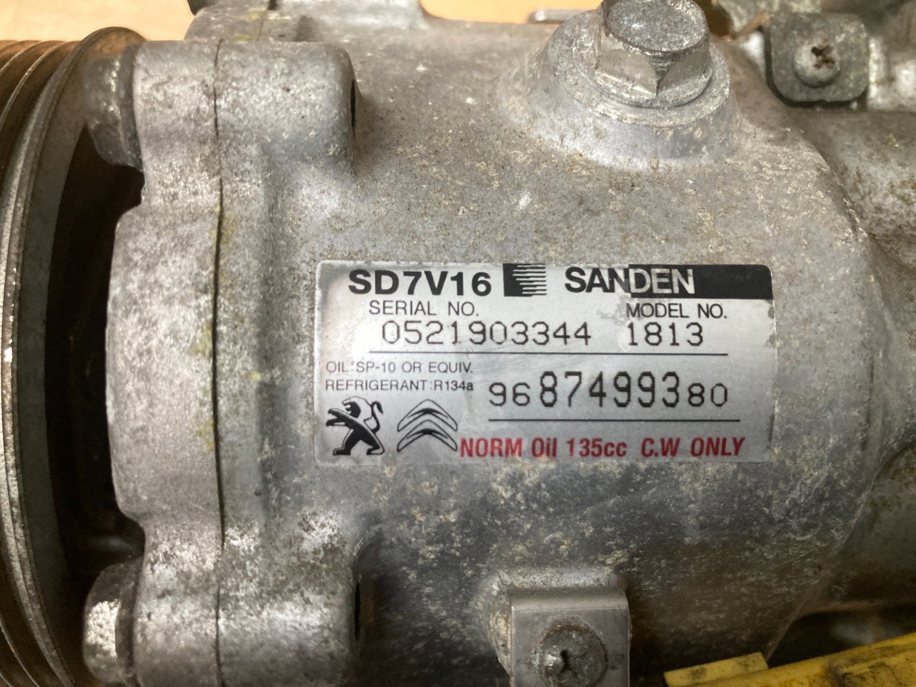 Citroën Tutti pezzi di ricambio auto: Citroën Jumpy Klimakompressor Sanden SD7V16 9687499380 – Usato da Cham venduto da WB2223 3