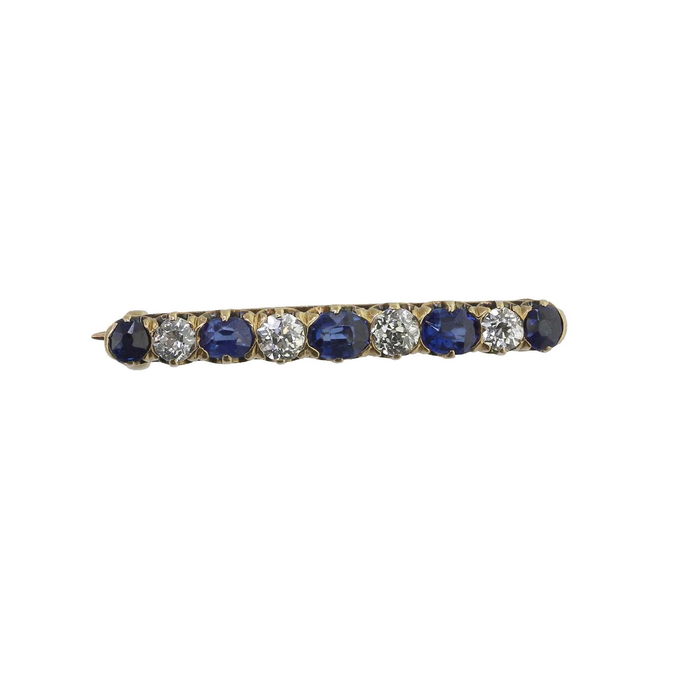 Spille & Fermagli: Diamant Saphire Brosche – Usato da Zürich venduto da Vintage-Jewellery 1