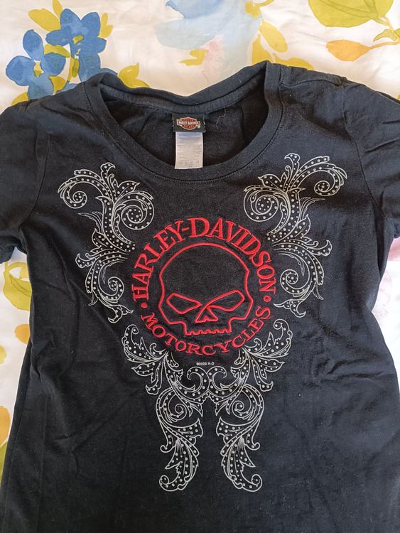 Super T-Shirt Harley-Davidson Femme Noir Brodé Taille S 2