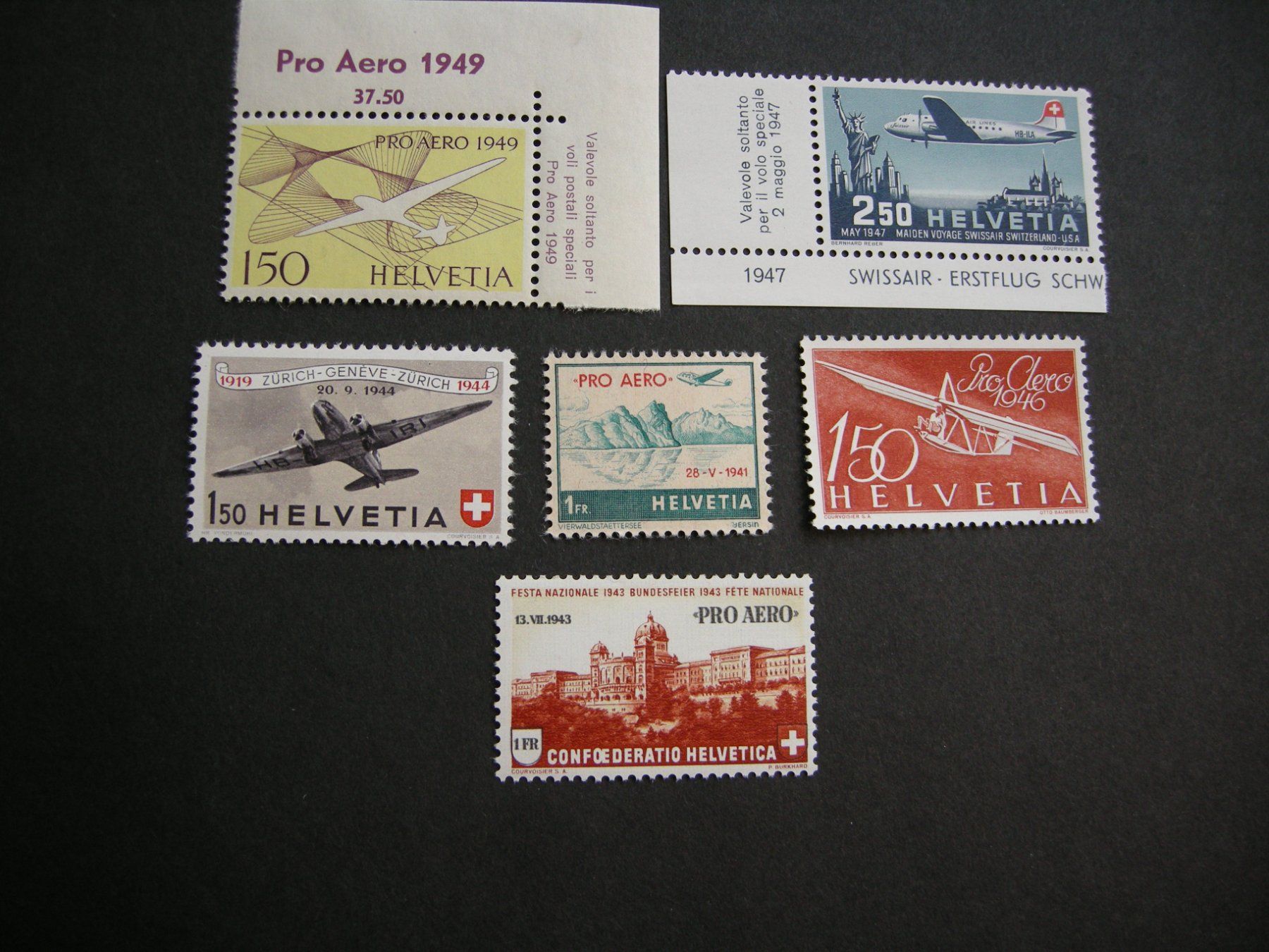 Tutti i francobolli: FLUGPOST AB 1944, POSTFRISCH SBK 203.00 – Usato da Eschenbach SG venduto da eDaisy