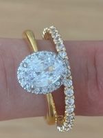 Luxus Elegante Gr.18/8 Duo Ring Memoire Farbe : Gold