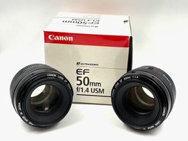 2x Canon EF 50mm 1.4 + OVP