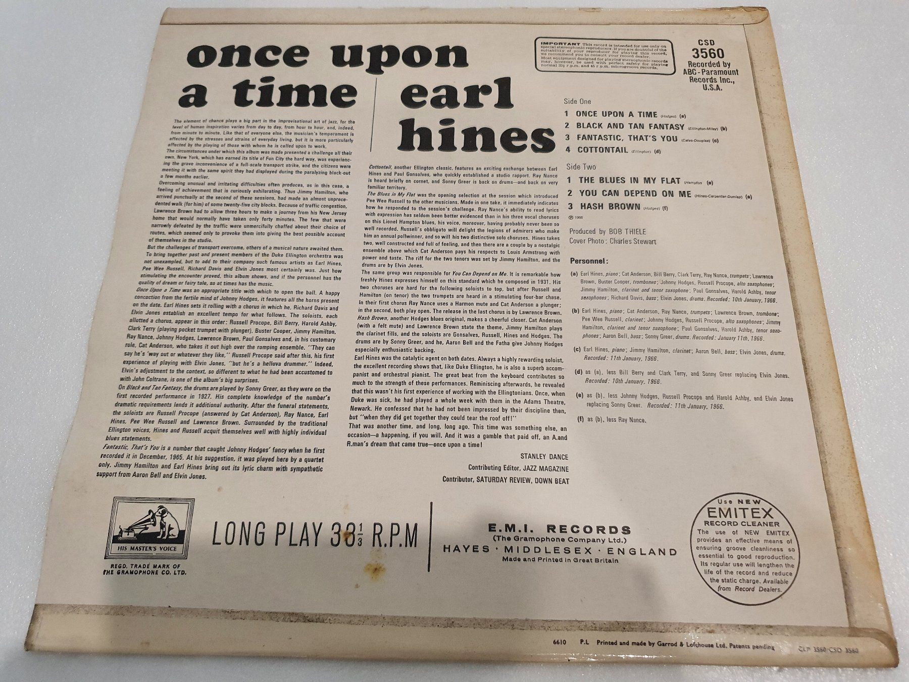 Dischi in vinile: Earl Hines – Once Upon A Time – Usato da Uster venduto da Vinyl-Leidenschaft 1