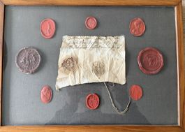 Seltenes 1858 Frankfurt Wachs Siegel-Rahmen – Original