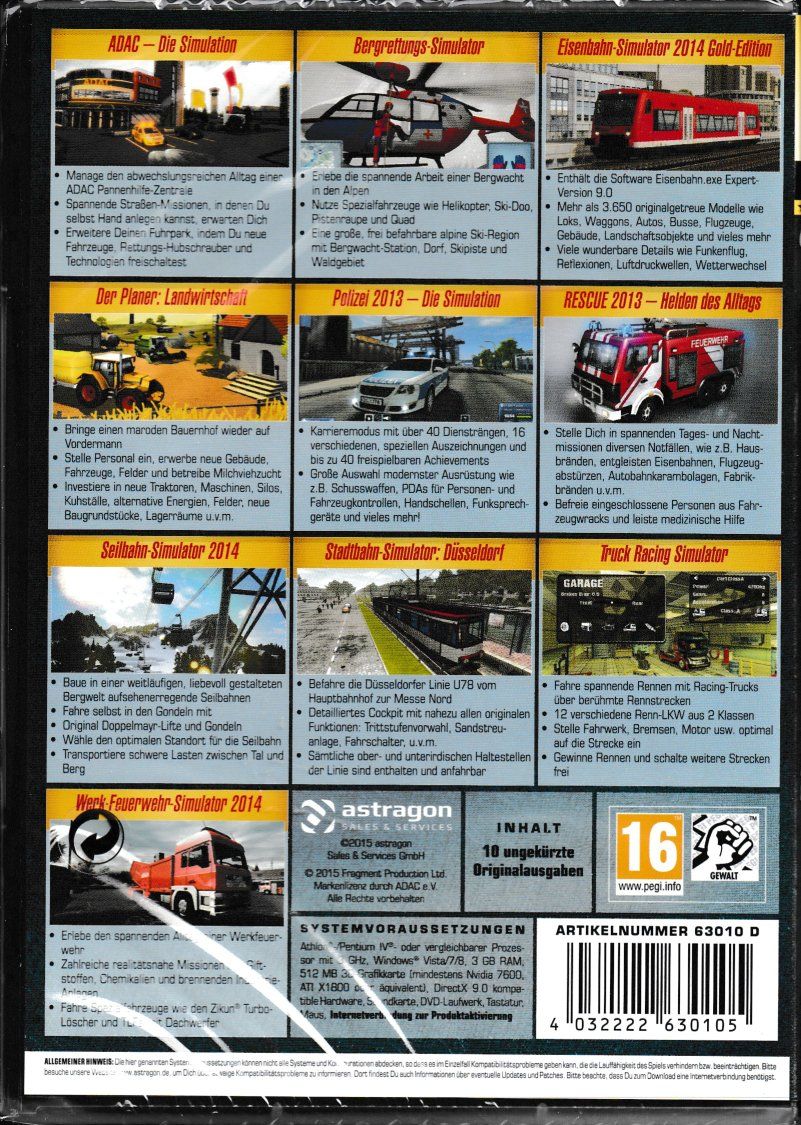 Giochi: PC DVD-ROM Die grosse Simulations-Box 4 – Nuovo e nell'imballaggio originale da Oberentfelden venduto da AirCargo04 1
