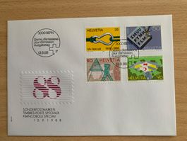 Helvetia Ersttag Umschlag 13.9.1988 Sondermarken Schweiz