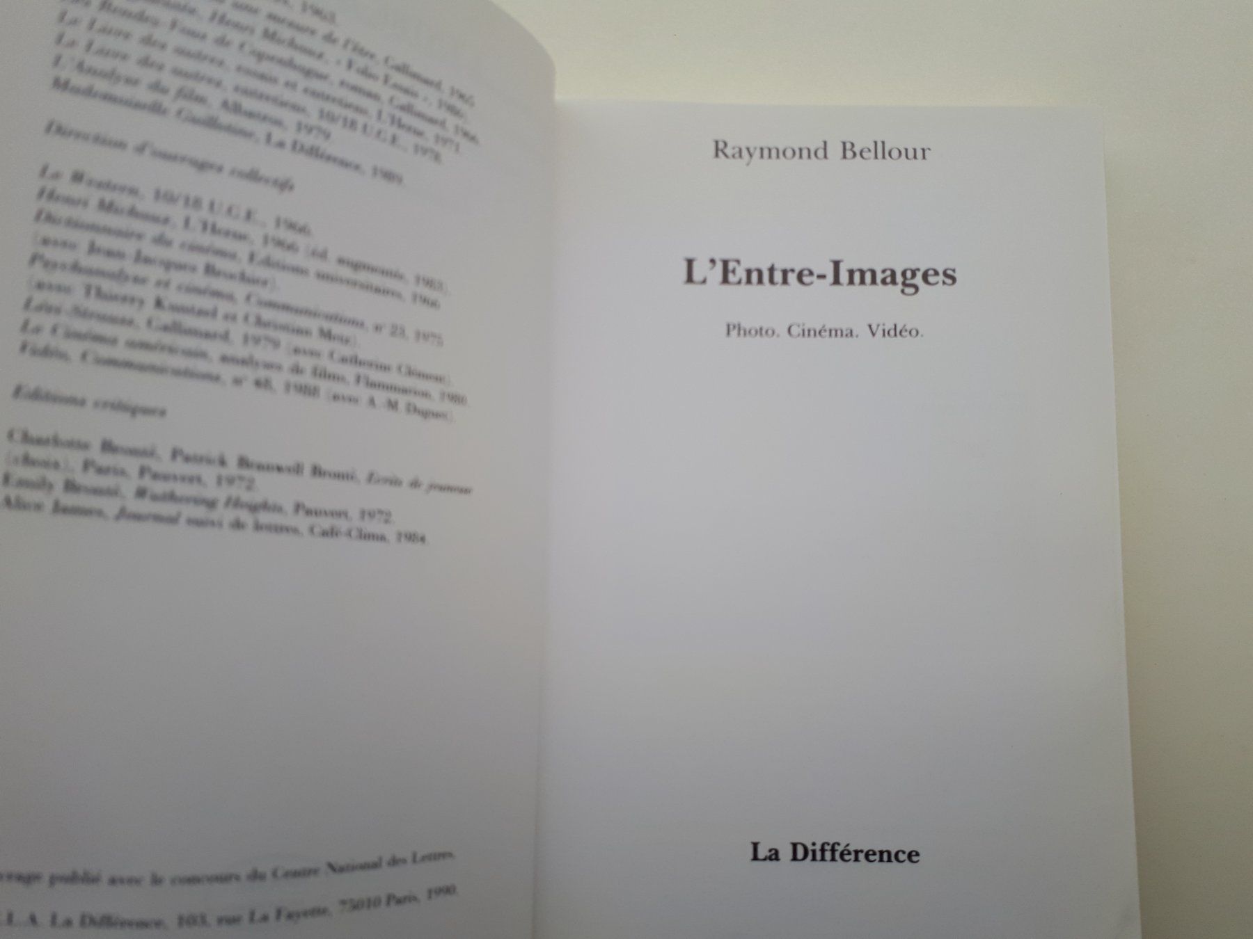 Bücher: Raymond Bellour - L' Entre-Images – Gebraucht aus Lausanne von LasloH 1