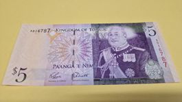 Tonga 5 Paʻanga Banknote, ungeumlaufen,
