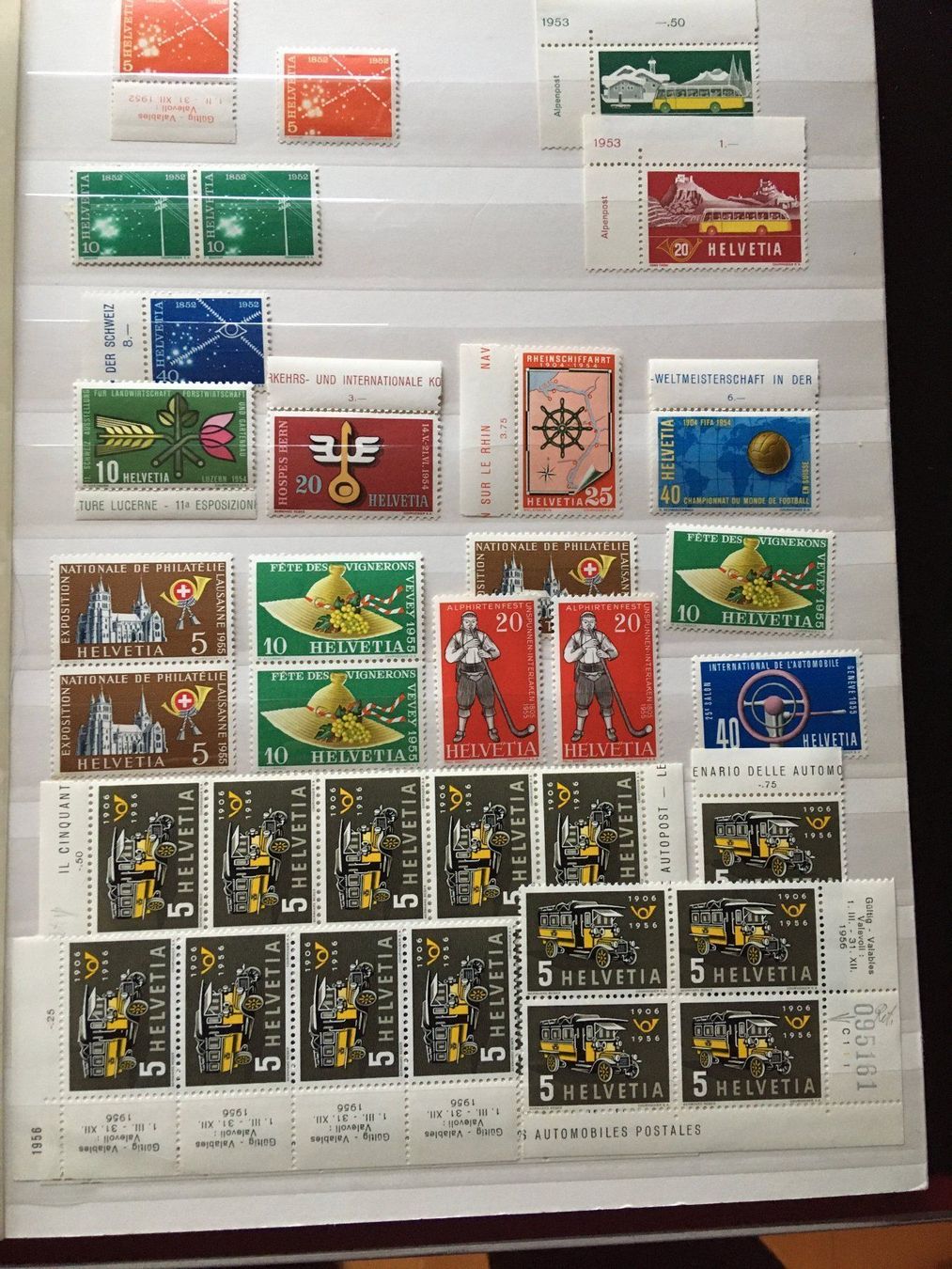 Tutti i francobolli: Schweiz 1952-56 postfrisch – Usato da Nesslau venduto da andi_hon