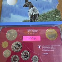 Schweizer Münzen Komplettsatz 2007 Stempelglanz Top..