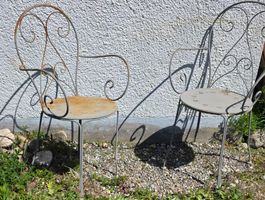 2er-Set nostalgische Gartenstühle aus robustem Stahl