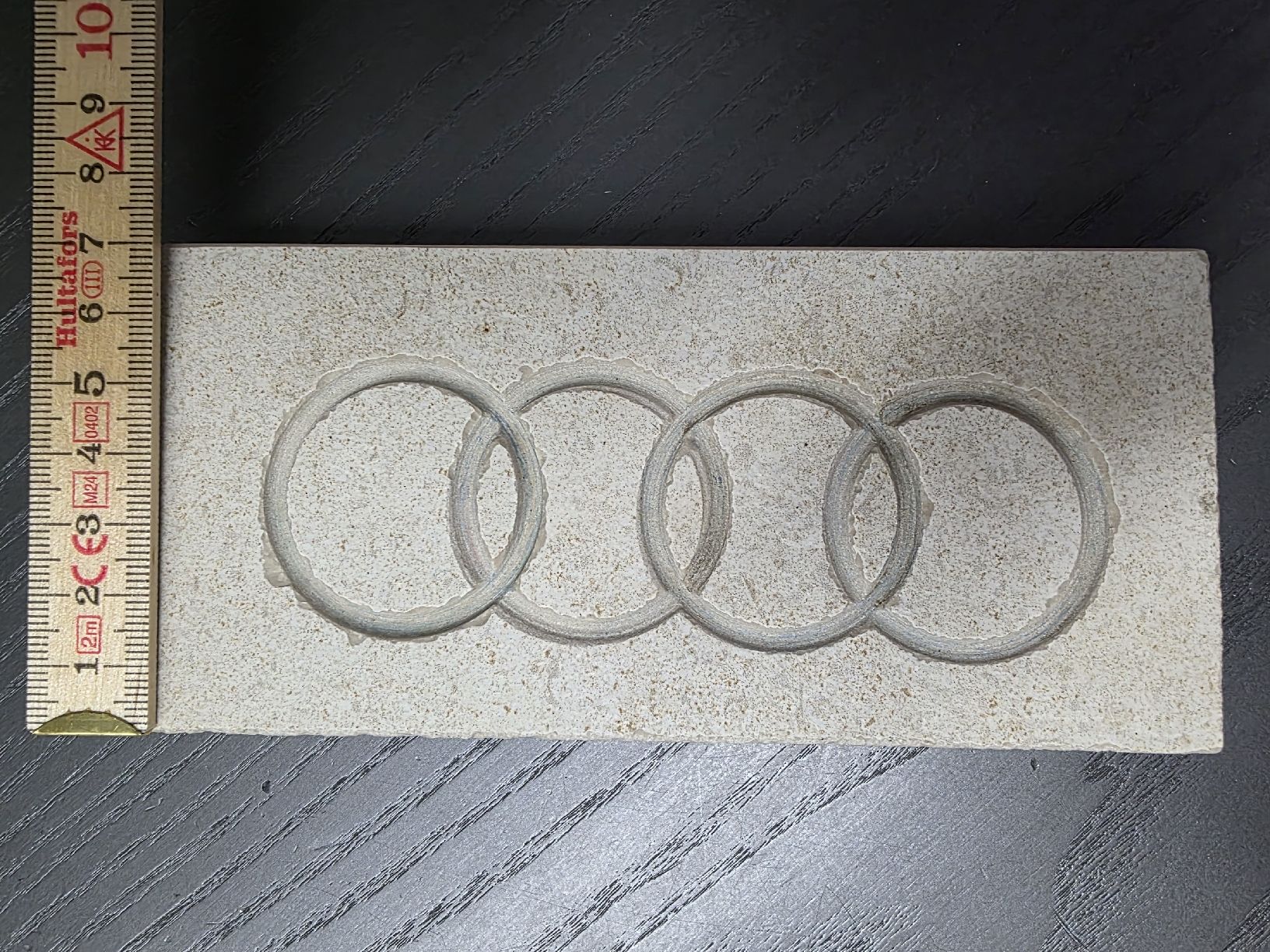 Minerali & Pietre curative: Audi Logo Stein Platte 16x7x2cm – Usato da Bürglen TG venduto da til1985 5