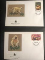 Bhutan 1984 Satz WWF Goldlangur Affen illust. Ersttagsbriefe