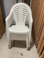 6x Gartenstuhl / Kunststoffstuhl Weiss (Stapelbar) – Wie neu