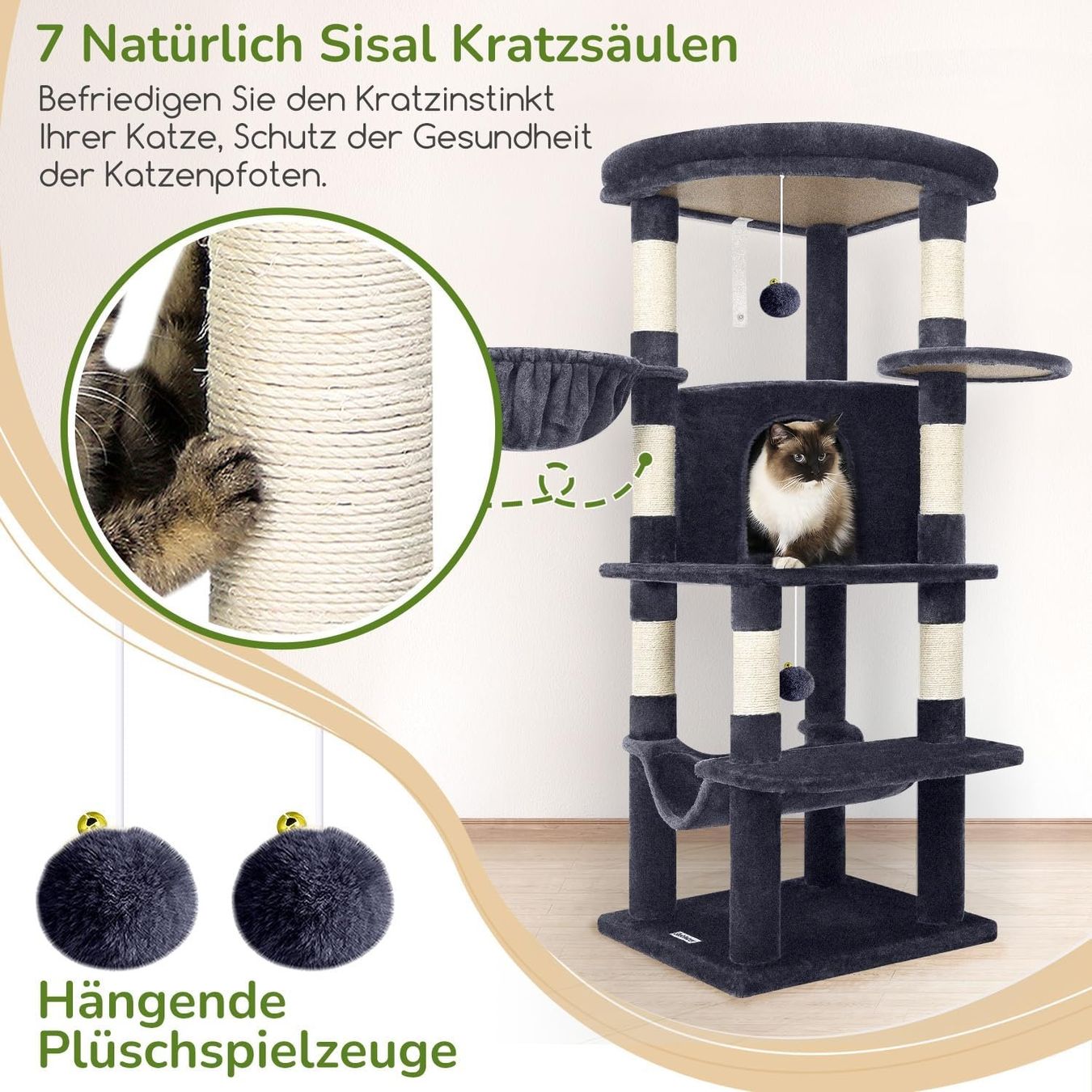 Katze Katzenbaum Kratzbaum Kletterbaum Katzenturm 130cm (Neu und  originalverpackt) in Wittenbach fr CHF 149  mit Lieferung auf Ricardo  kaufen