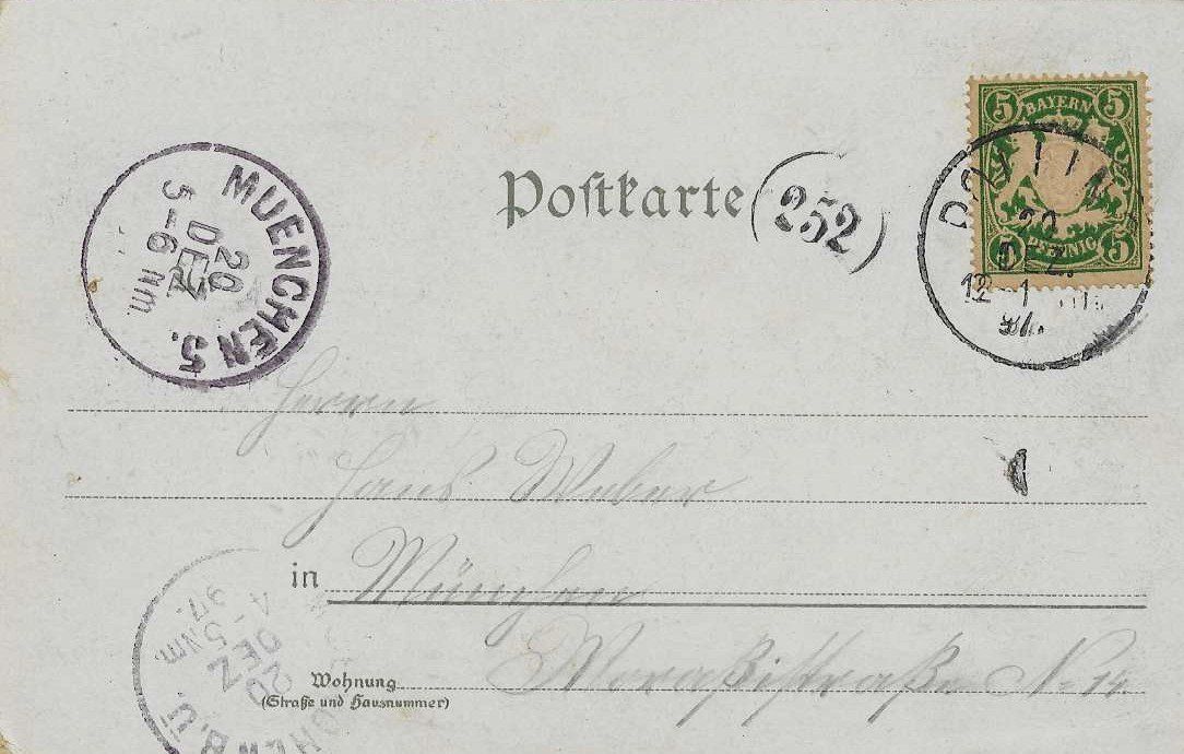 Ansichtskarten: AK LITHO GRUSS vom HOHEN PEISSENBERG 1897 – Gebraucht aus Schlossrued von Aronliam 1