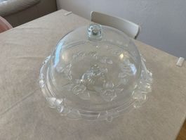 Tortenplatte auf fuss mit deckel glas