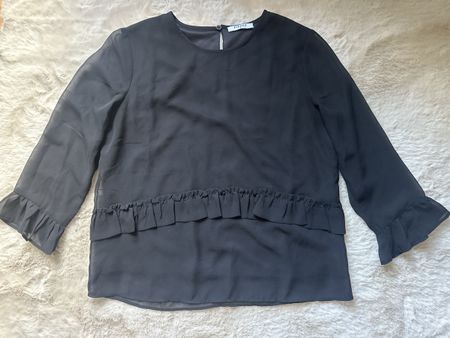 Pieces Damen Bluse, Grösse M, Schwarz