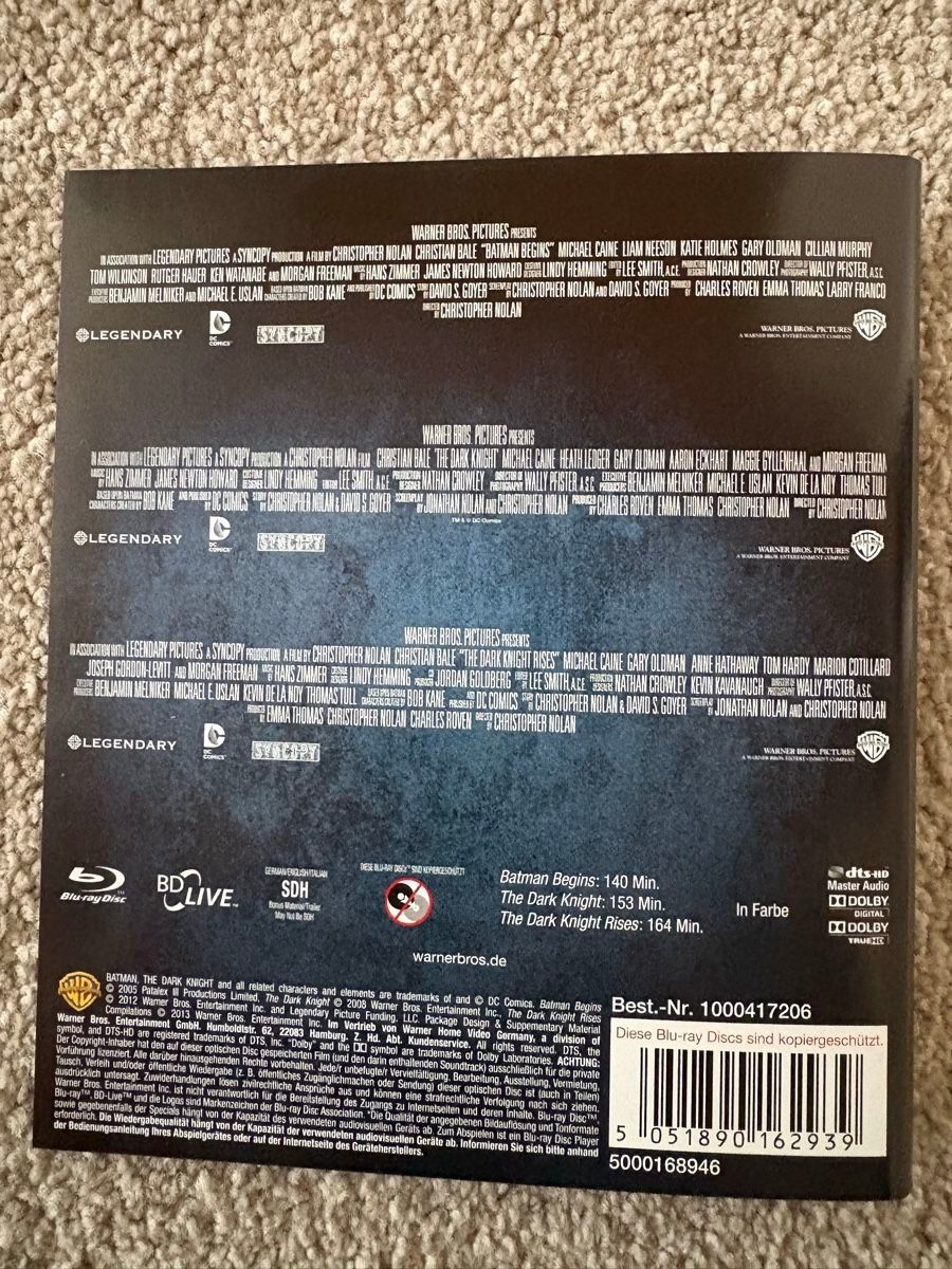 Tutti i DVDs: The Dark Knight Trilogie Blu Ray – Usato da Bern venduto da ste_vq7x 1