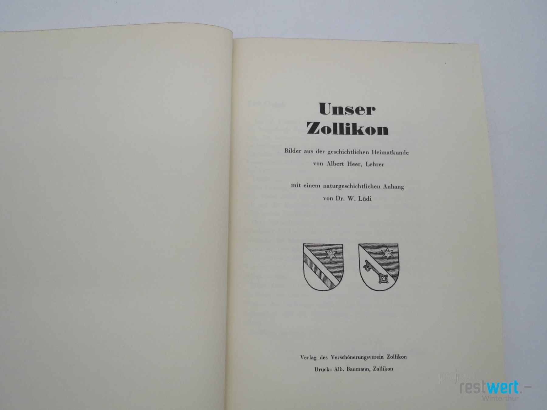 Bücher: ALBERT HEER unser Zollikon – Gebraucht aus Winterthur von Restwert_Winterthur 2