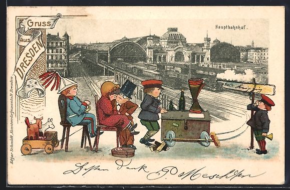 Cartoline postali: Grusskarten-AK Dresden, Hauptbahnhof, Pa – Usato da Berlin venduto da bartko-reher