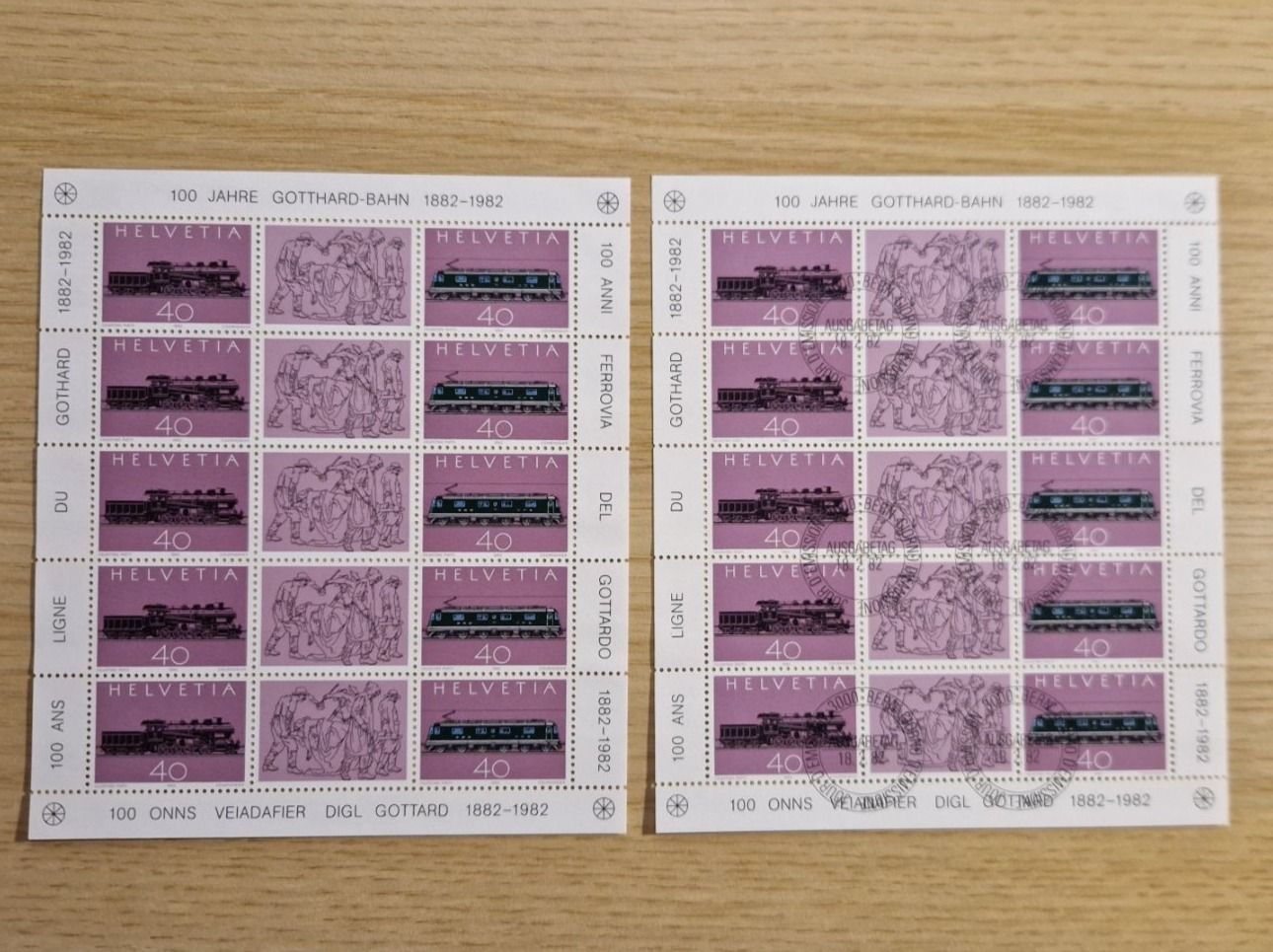 Tutti i francobolli: 2x 100 Jahre Gotthardbahn: mit 1.Tagesstempel und postfrisch – Usato da Ortschwaben venduto da Ruebezahl