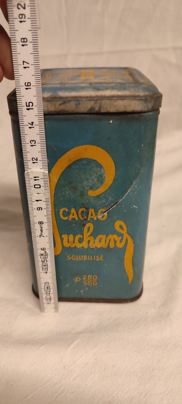 Suchard Dosen: Wunderschöne alte Blechdose von SUCHARD CACAO 15 cm – Gebraucht aus Gelterkinden von MYSTOREFORYOU4460 7