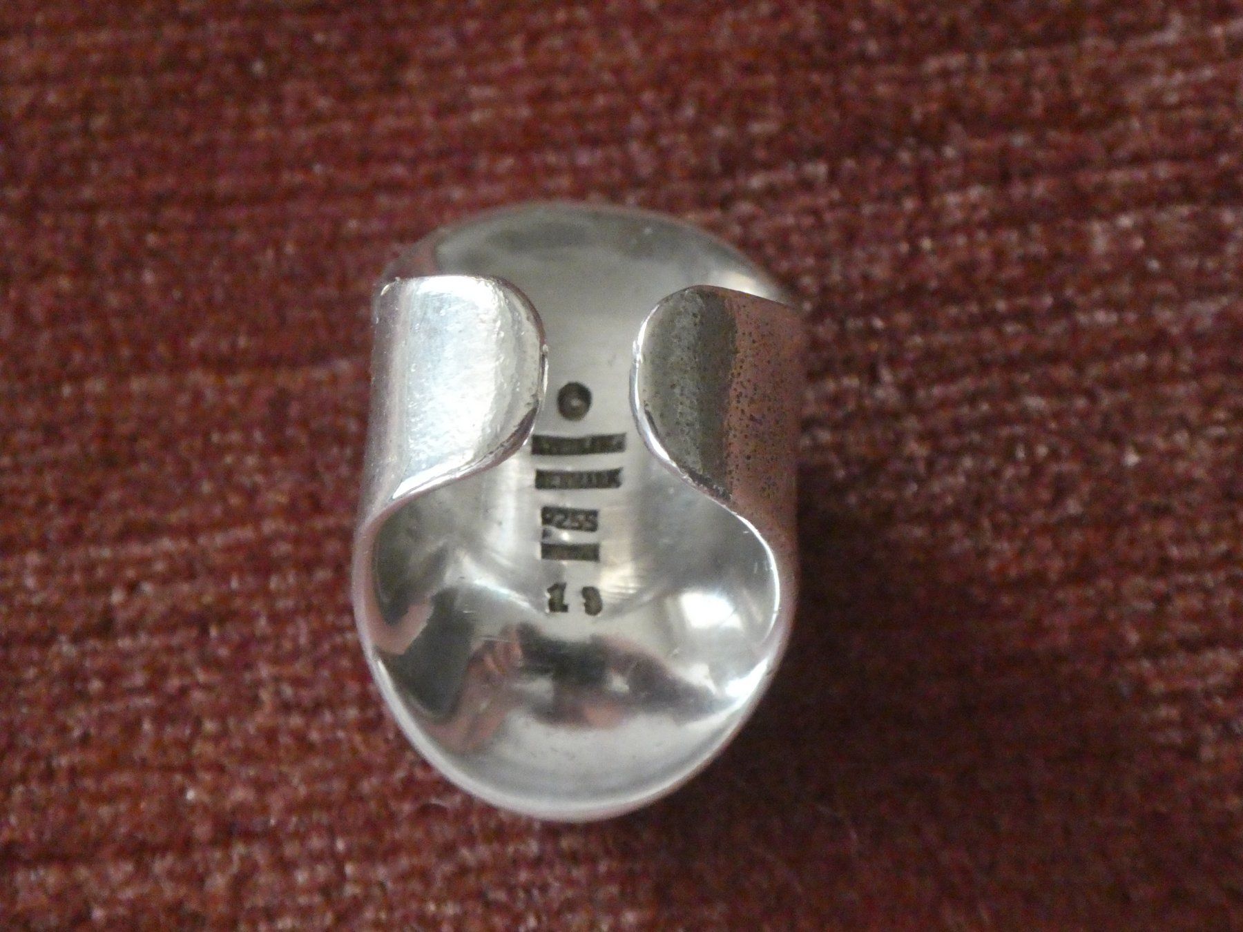 Ringe: Ring mit poliertem Hämatit Silber Design DENMARK Vintage – Gebraucht aus Basel von Robyn 3
