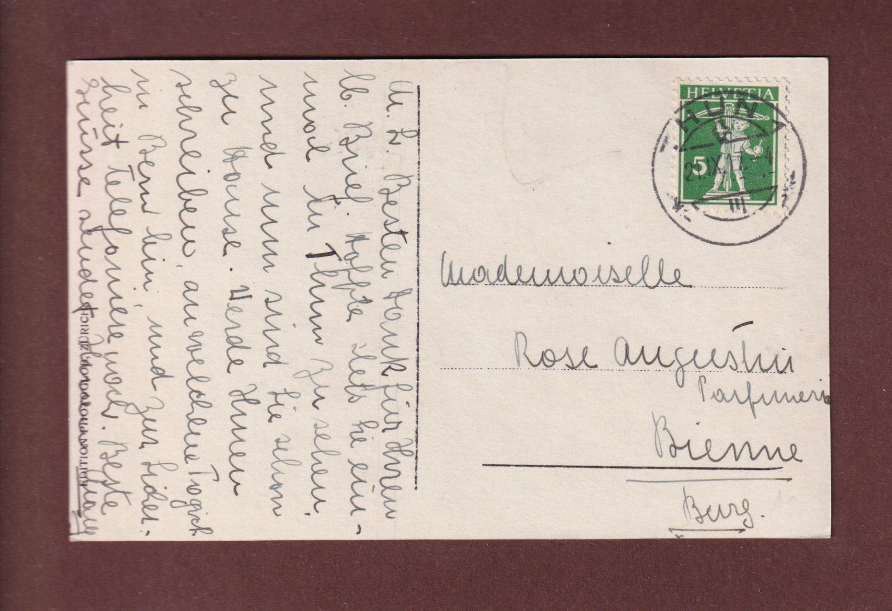Cartoline postali: THUN - Teilansicht - 1914 – Usato da Pully venduto da nicecards 1