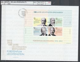 2012 FL, "100 Jahre Briefmarken in FL" - Block, FDC