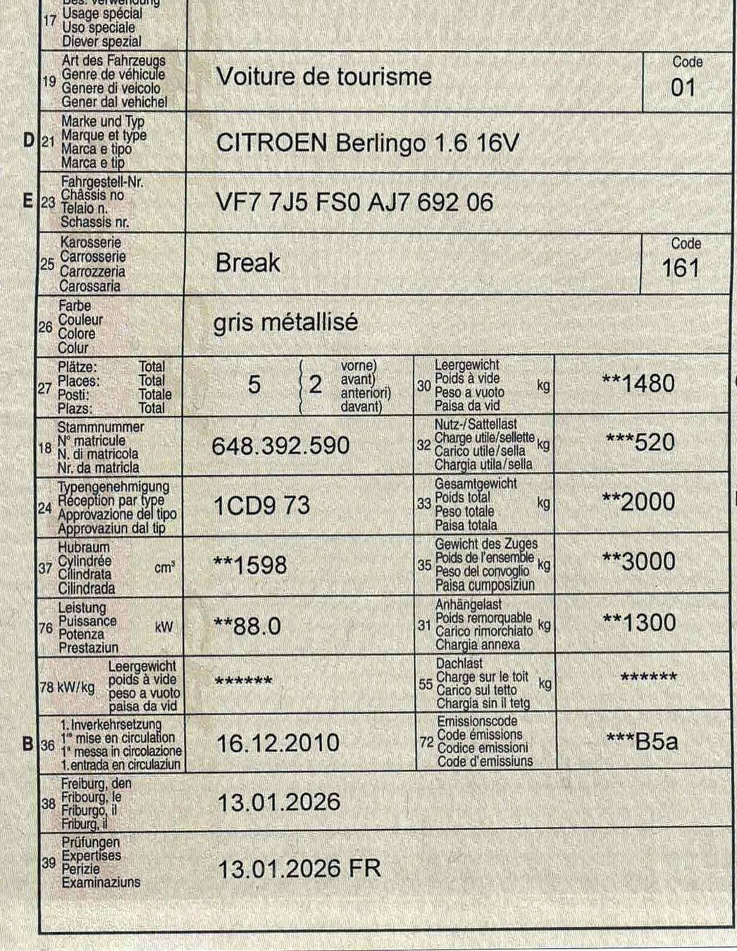 Citroën Autos: Citroën Berlingot 45 km/h – D'occasion à Ferpicloz par Tel230 1