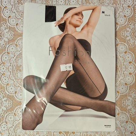 Migros Fashion Strumpfhose mit Naht Schwarz 20DEN Gr.M