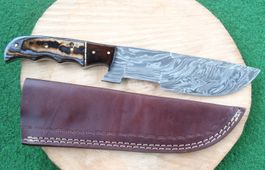30cm Damaszener Tracker-Messer, Jagtmesser, Camping-Messer
