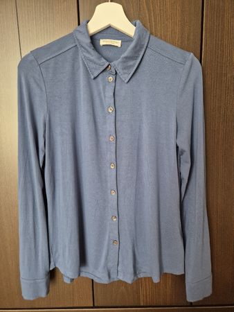 Marc O’Polo Langarm-Bluse Blau / Taubenblau – Gr. S