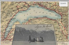 Ile Salagnon - Landkarte Lac Leman - carte géographique map