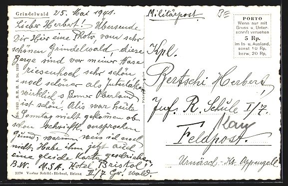 Cartoline postali: Grindelwald, Teilansicht mit Eiger, Mön – Usato da Berlin venduto da bartko-reher 1