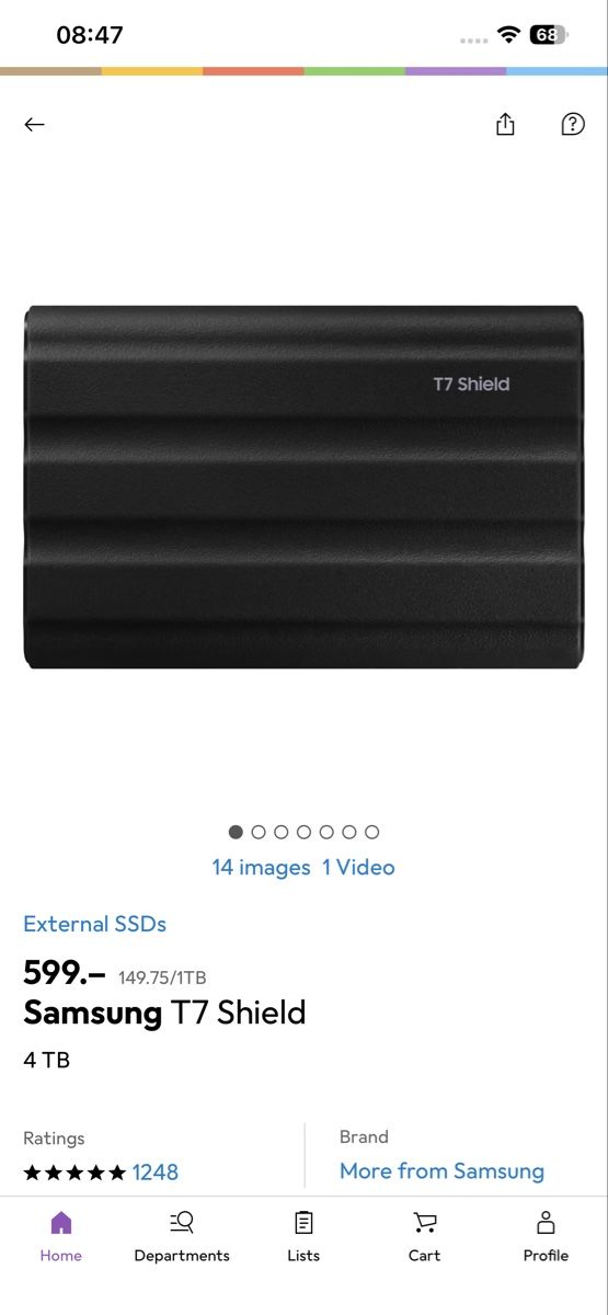 Samsung Disques durs: Samsung SSD T7 Shield 4tb – Neuf (Voir description) à Einigen par iva_86t8 2