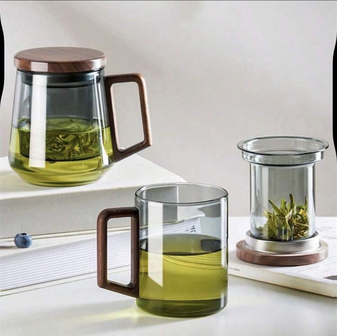 Tassen: Tee-Set aus Glas mit Holzgriff – Neu und originalverpackt aus Emmenbrücke von ShopDirect 3